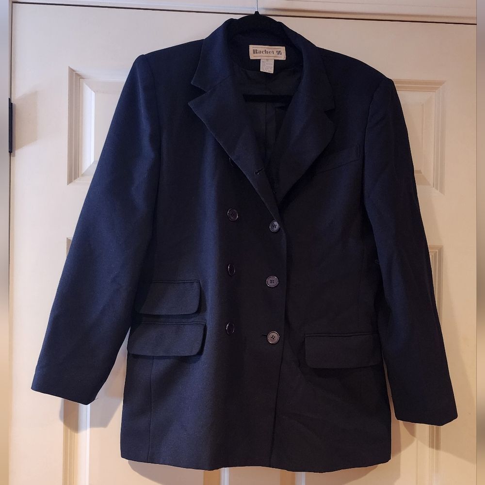 Rachel vintage black double breasted blazer jacket Size 14